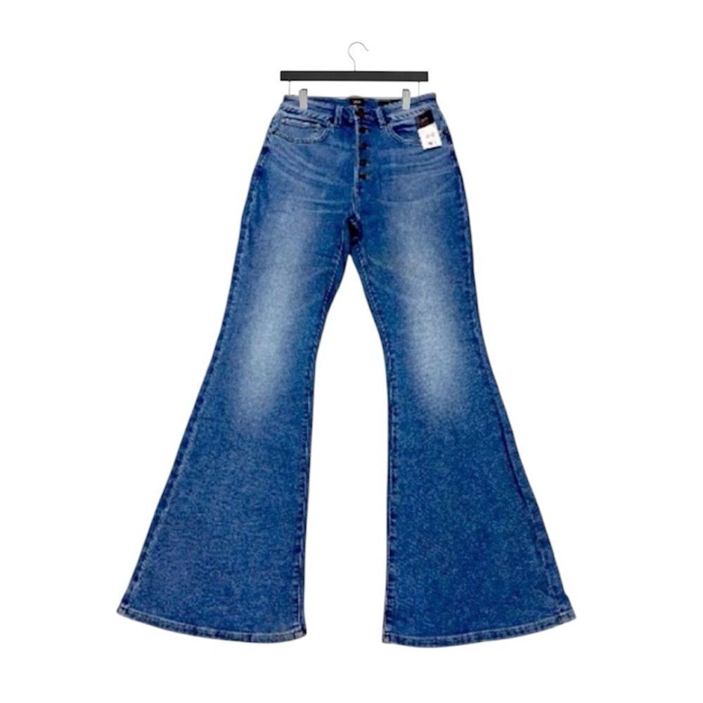 Lee Vintage Modern High Rise Flare Jeans 29x33 NWT Stretch Distressed Denim - Picture 2 of 12